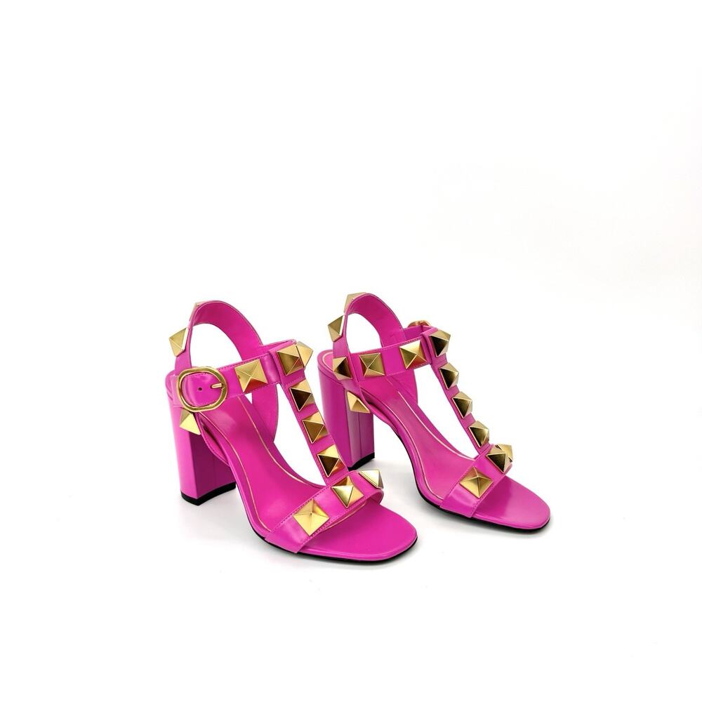 NIB Valentino Garavani Slingback Sandals 39.5 US 9.5 Roman Studs Rockstuds Pink
